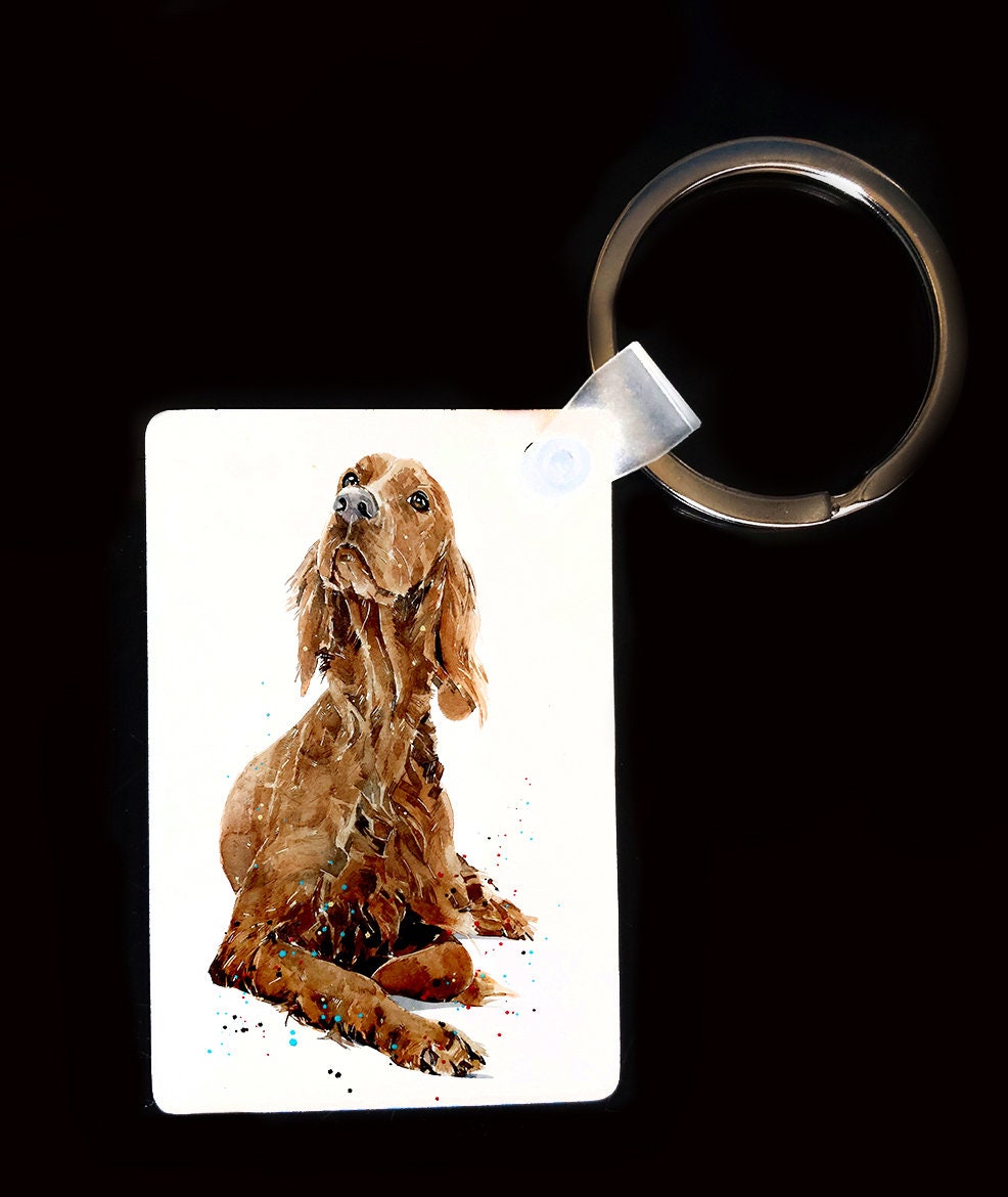 Irish Setter Keyring | Dog Gift | Multiple Designs | EdsWatercolours