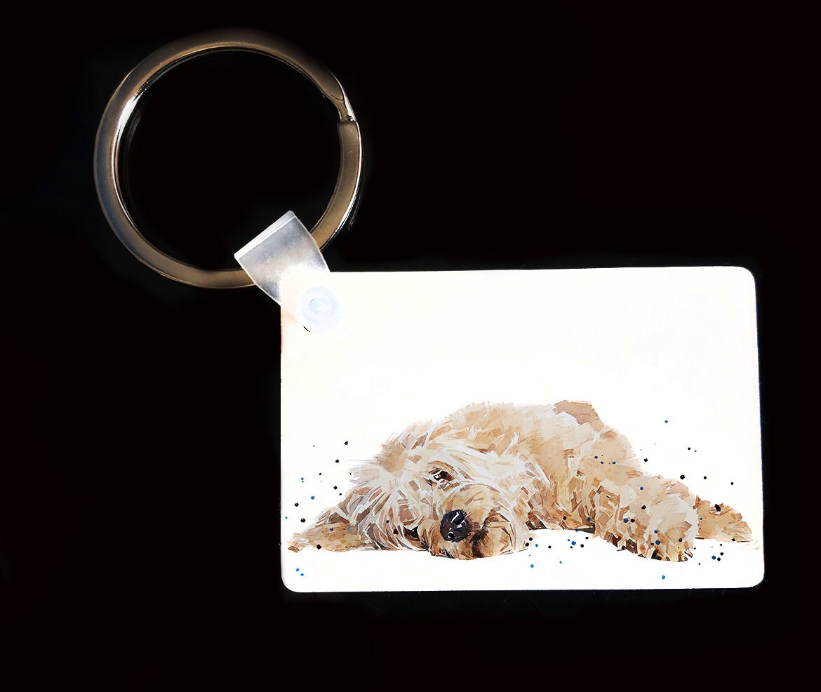 Goldendoodle Keyring | Dog Gift | Multiple Designs | EdsWatercolours