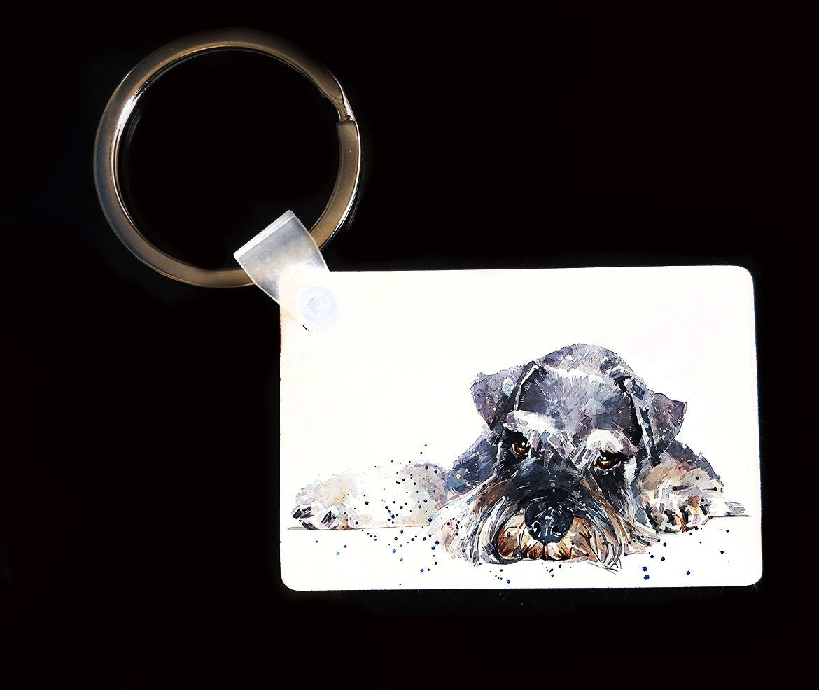 Schnauzer Keyring | Dog Gift | Multiple Designs | EdsWatercolours