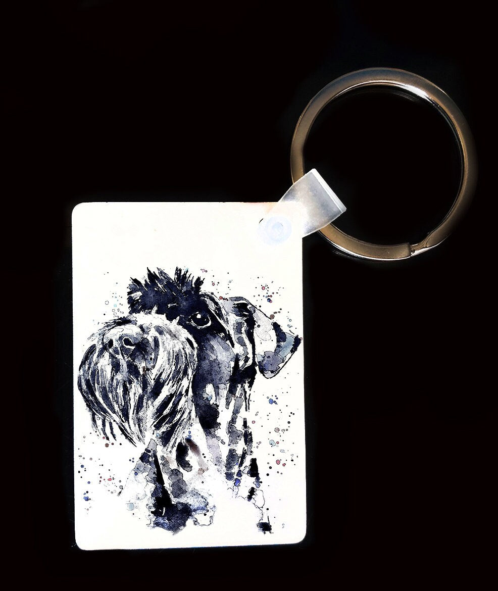 Giant Schnauzer Keyring | Dog Gift | Multiple Designs | EdsWatercolours