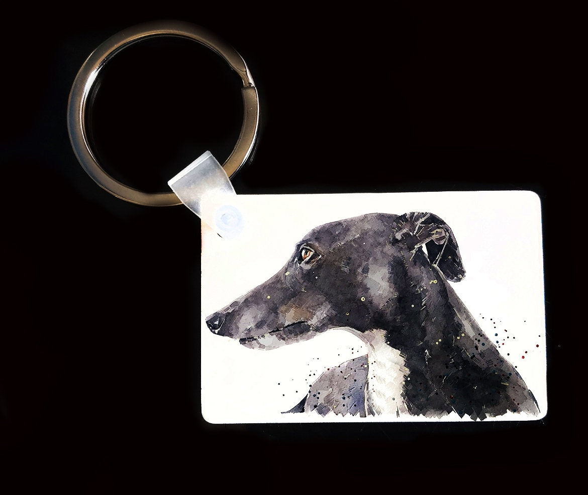 Sighthound Keyring | Whippet Dog Gift | Multiple Designs | EdsWatercolours