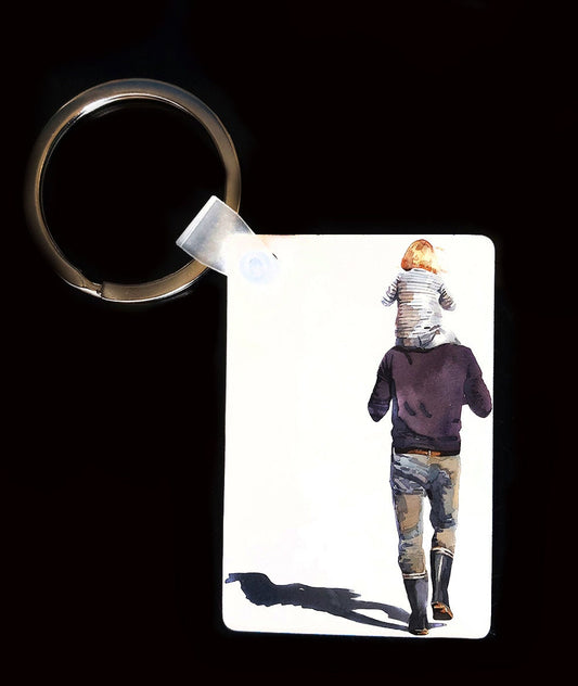 Dad & Child Keyring | Watercolour Art Gift | EdsWatercolours