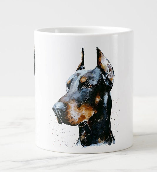 Doberman Version III Ceramic Mug 15oz | Dog Lover Gift | Edswatercolours