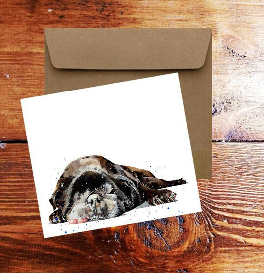 Pug Greeting Card | Dog Lover Gift | Edswatercolours