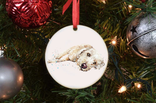 Labradoodle II Christmas Ornament | Dog Lover Gift | Edswatercolours