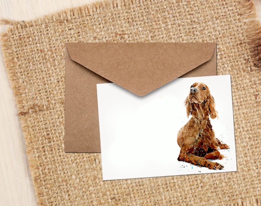 Red Setter III Greeting Card | Dog Lover Gift | Edswatercolours