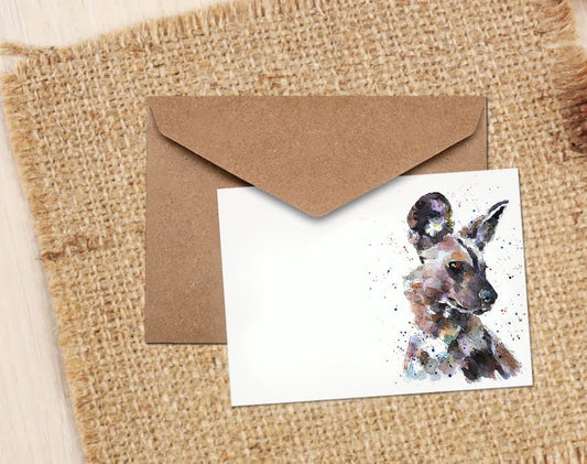 African Wild Dog Greeting Card | Wildlife Gift | Edswatercolours