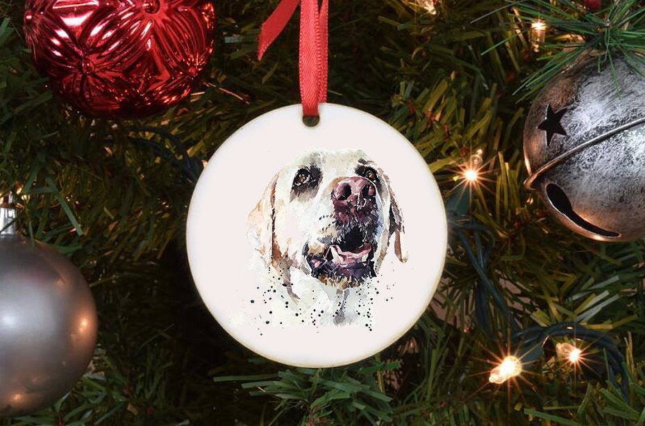 Labrador Smile Christmas Ornament | Dog Lover Gift | Edswatercolours