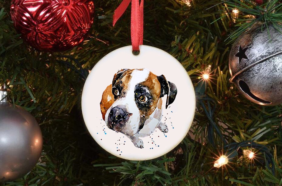 German Boxer Christmas Ornament | Dog Lover Gift | Edswatercolours