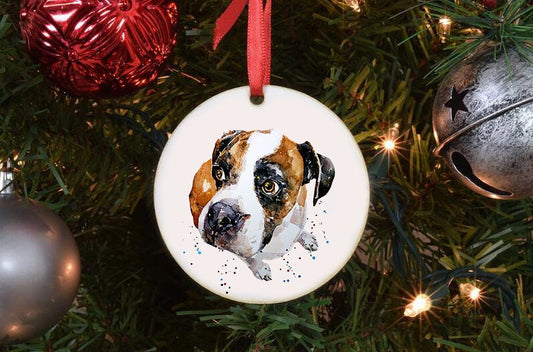 German Boxer Christmas Ornament | Dog Lover Gift | Edswatercolours