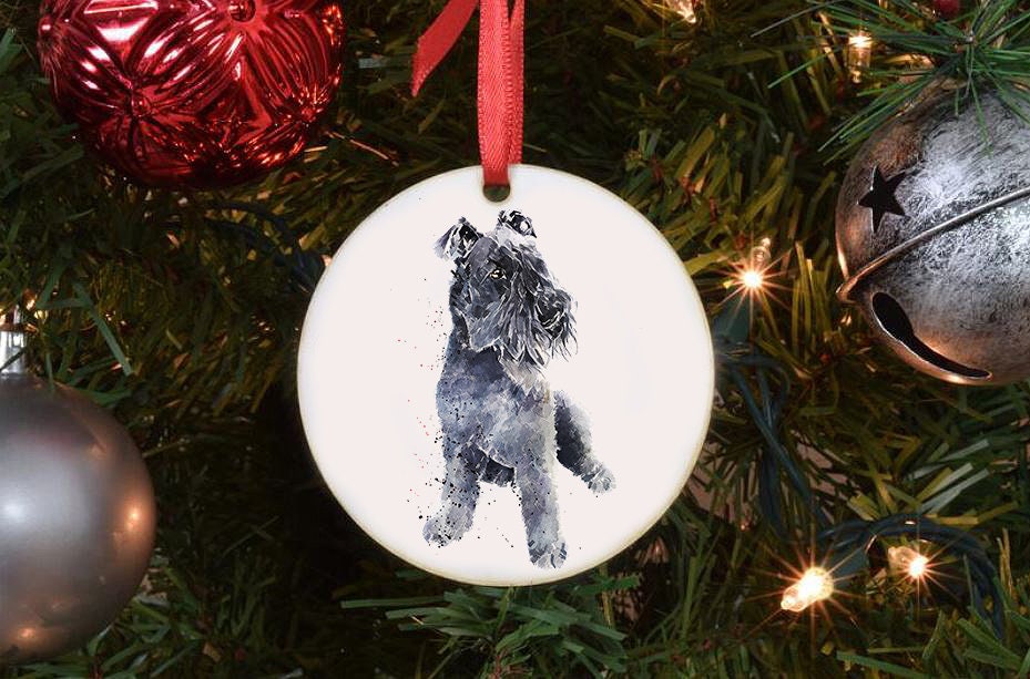 Kerry Blue Terrier Christmas Ornament | Dog Lover Gift | Edswatercolours