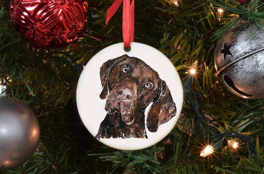 German Shorthaired Pointer Christmas Ornament | Dog Lover Gift | Edswatercolours