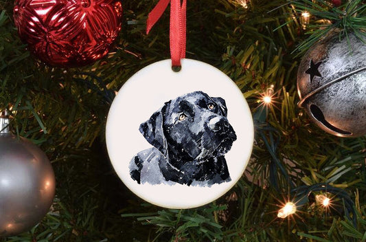 Black Labrador Christmas Ornament | Dog Lover Gift | Edswatercolours