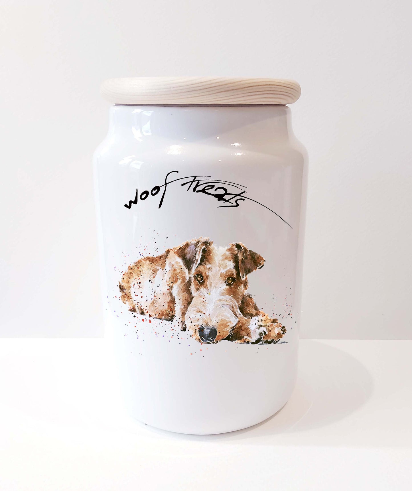Irish Terrier Ceramic Treats Jar | Dog Treat Canister | Edswatercolours
