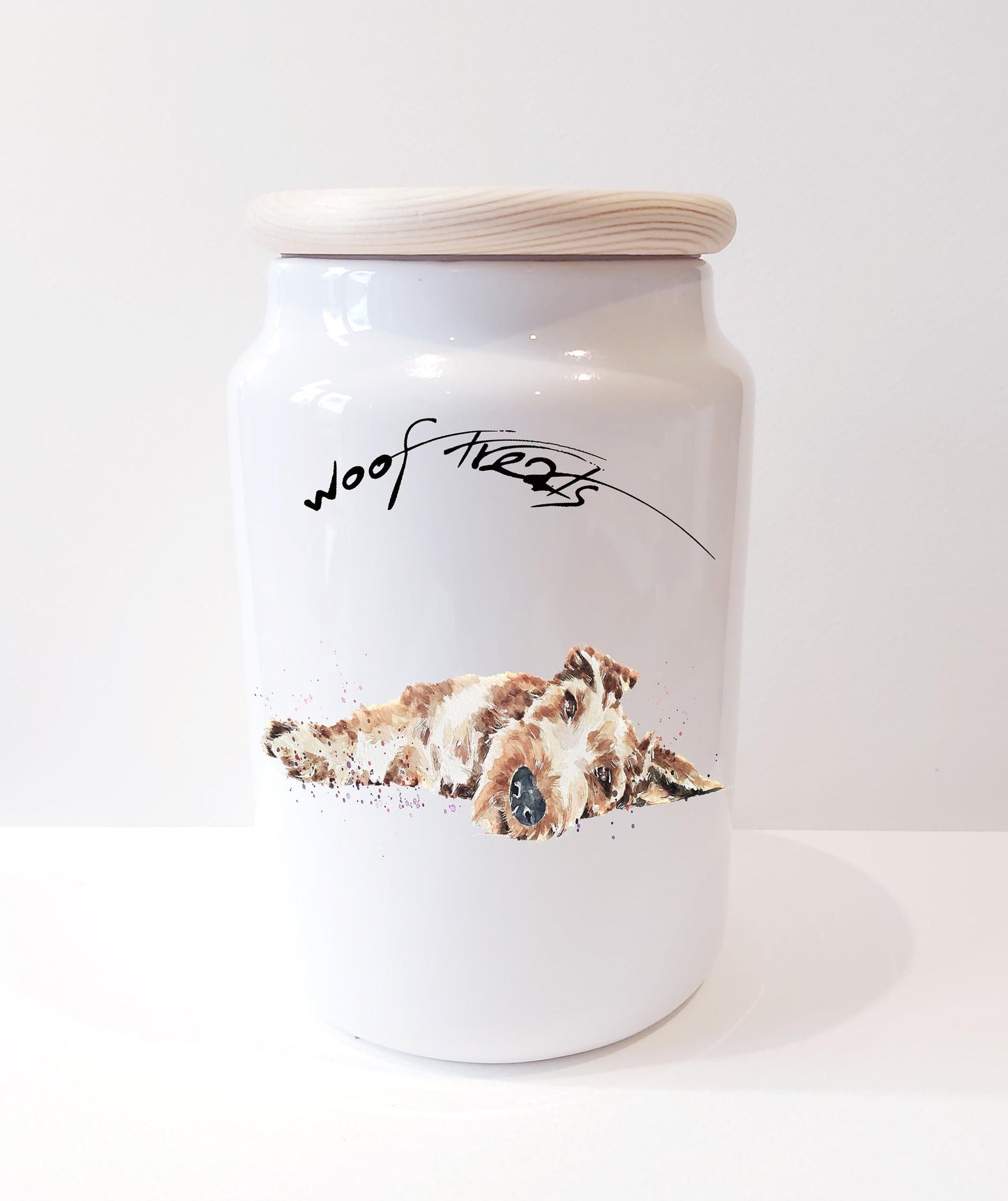 Irish Terrier Ceramic Treats Jar | Dog Treat Canister | Edswatercolours