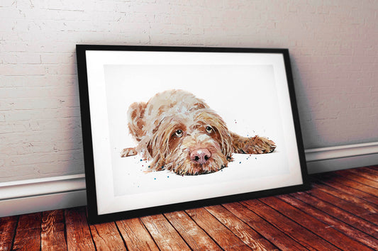 Wirehaired Vizsla 2 " Print Watercolour.Wirehaired Vizsla art,Wirehaired Vizsla print,Wirehaired Vizsla watercolour,Wire Vizsla wall art