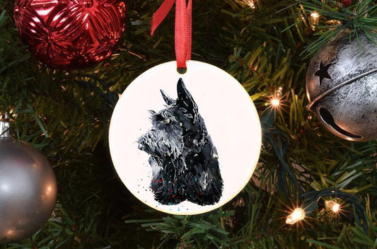 Scottish Terrier Christmas Ornament | Dog Lover Gift | Edswatercolours