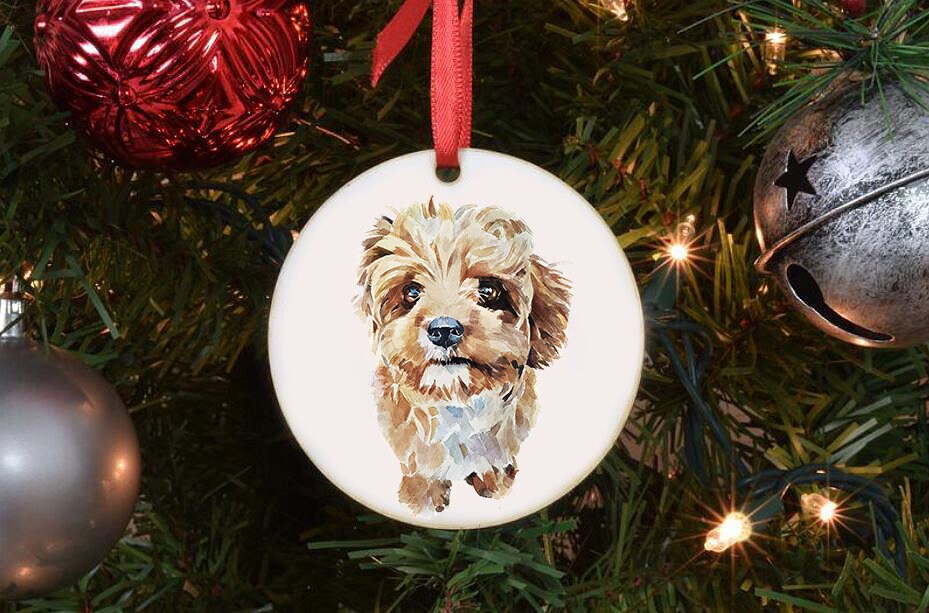 Cavapoo/Cavoodle II Christmas Ornament | Dog Lover Gift | Edswatercolours