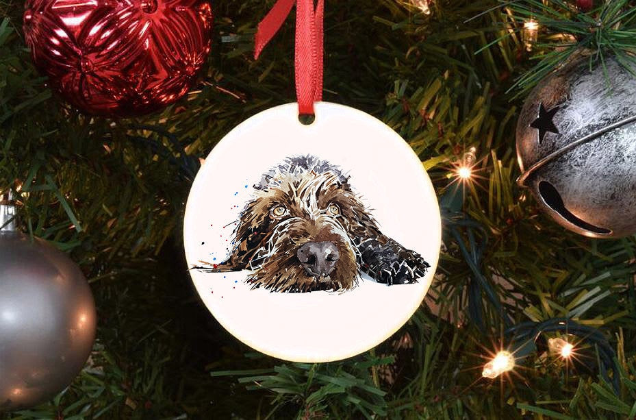 German Wirehaired Pointer Christmas Ornament | Dog Lover Gift | Edswatercolours