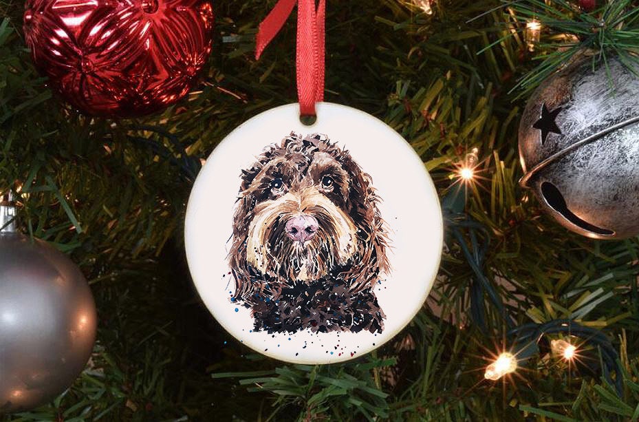 Cockapoo Christmas Ornament | Dog Lover Gift | Edswatercolours