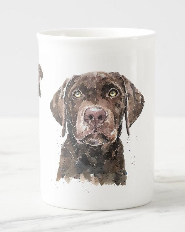 Brown Labrador Mug (Assorted) | Fine Bone China 10oz & Ceramic 15oz | Dog Lover Gift | Edswatercolours