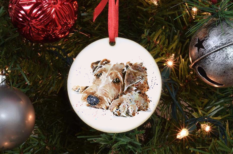 Irish Terrier Assorted Christmas Ornament | Dog Lover Gift | Edswatercolours