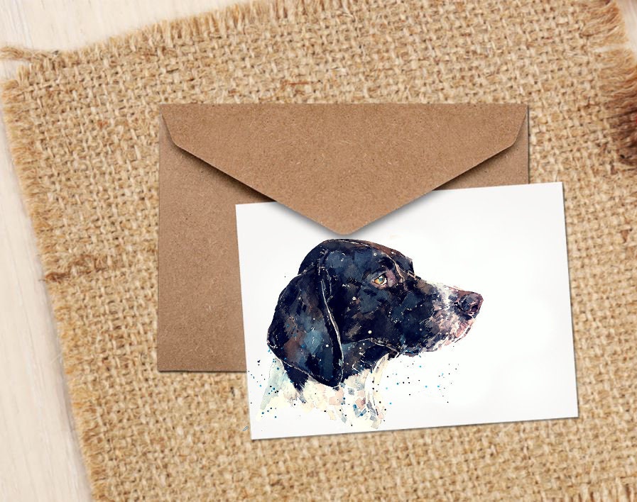 German Shorthaired Pointer Greeting Card | Dog Lover Gift | Edswatercolours