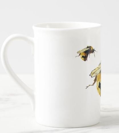 Bumblebee II Windsor Fine Bone China Mug 10oz | Gift | Edswatercolours