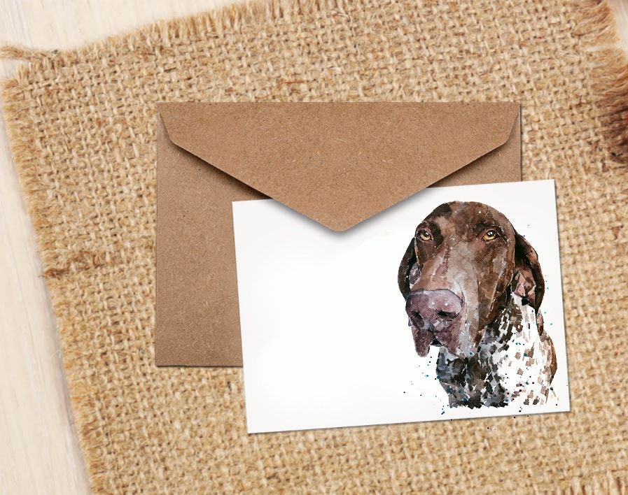 German Shorthaired Pointer Greeting Card | Dog Lover Gift | Edswatercolours