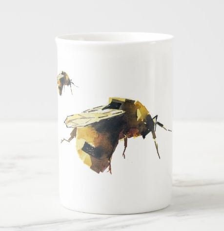 Bumblebee II Windsor Fine Bone China Mug 10oz | Gift | Edswatercolours