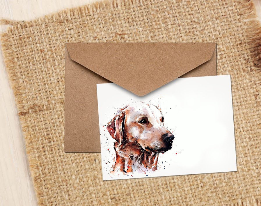Red Fox Labrador Greeting Card | Dog Lover Gift | Edswatercolours