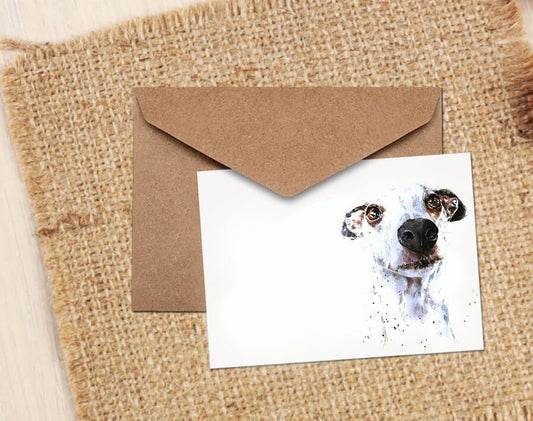 White Sighthound Greeting Card | Dog Lover Gift | Edswatercolours