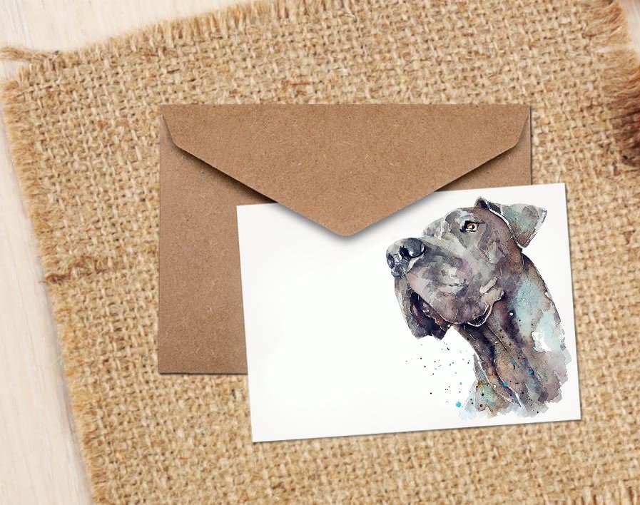 Great Dane Greeting Card- Great Dane Dog card,Great Dane Dog greetings card