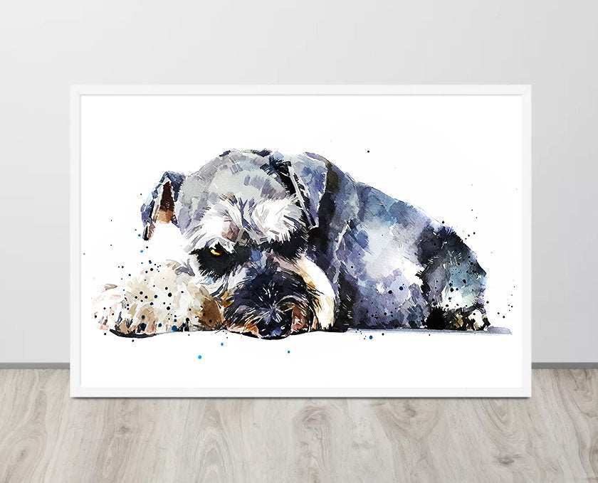Schnauzer Portrait | Dog Art Print | Edswatercolours