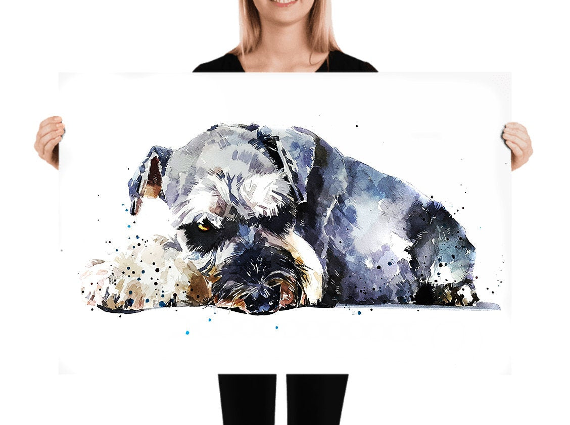Schnauzer Portrait | Dog Art Print | Edswatercolours