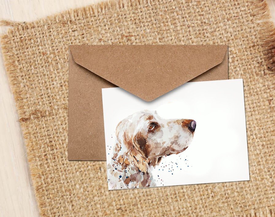 Spaniel Greeting Card | Dog Lover Gift | Edswatercolours