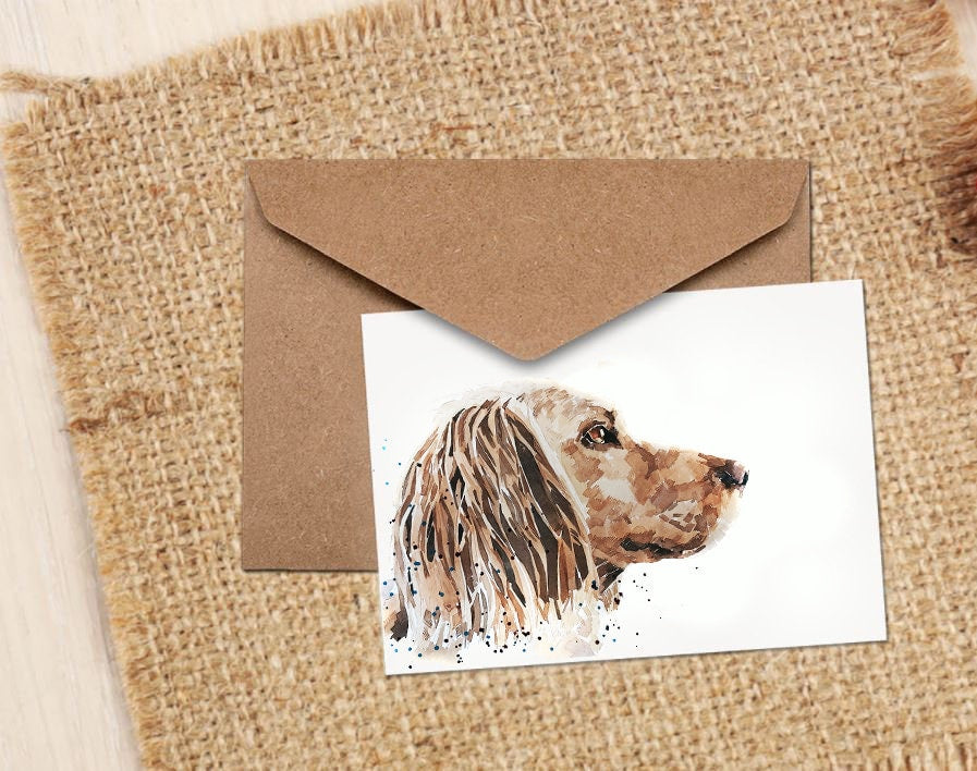 Spaniel II Greeting Card.Spaniel cards,Spaniel Greeting Card,Spaniel  Art Greeting Card