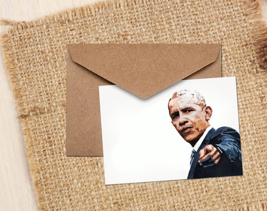 Barack Obama Greeting Card | Art Gift | Edswatercolours