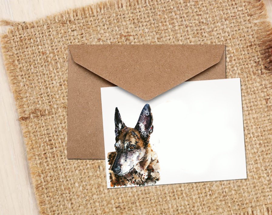 Dutch Shepherd Greeting Card | Dog Lover Gift | Edswatercolours