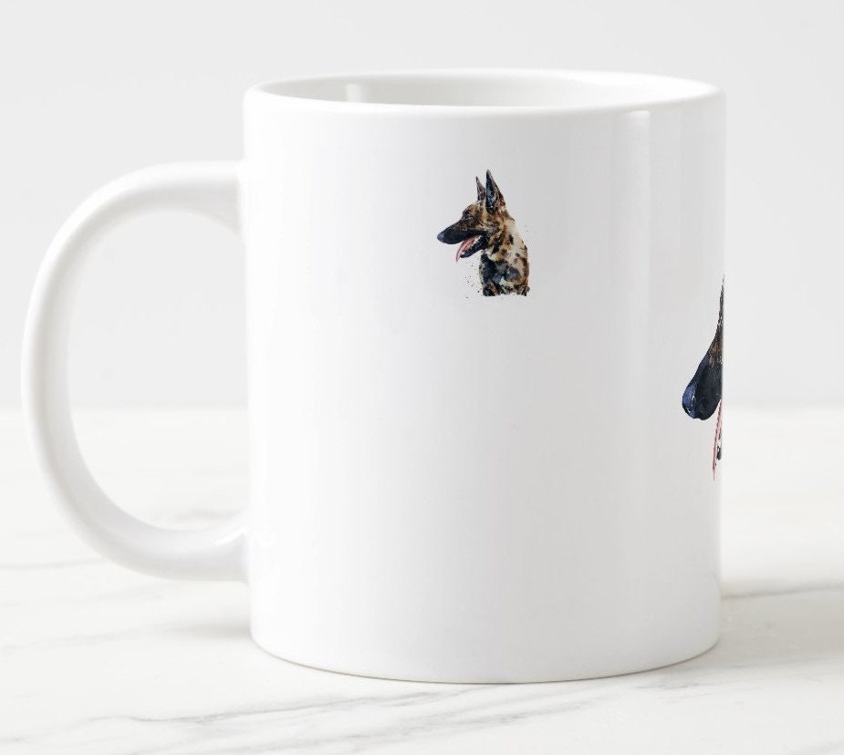 Belgian Malinois Mug (Assorted) | Fine Bone China 10oz & Ceramic 15oz | Dog Lover Gift | Edswatercolours