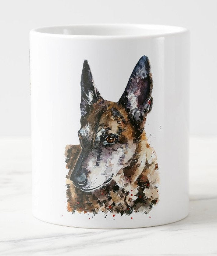Dutch Shepherd Mug (Assorted) | Fine Bone China 10oz & Ceramic 15oz | Dog Lover Gift | Edswatercolours