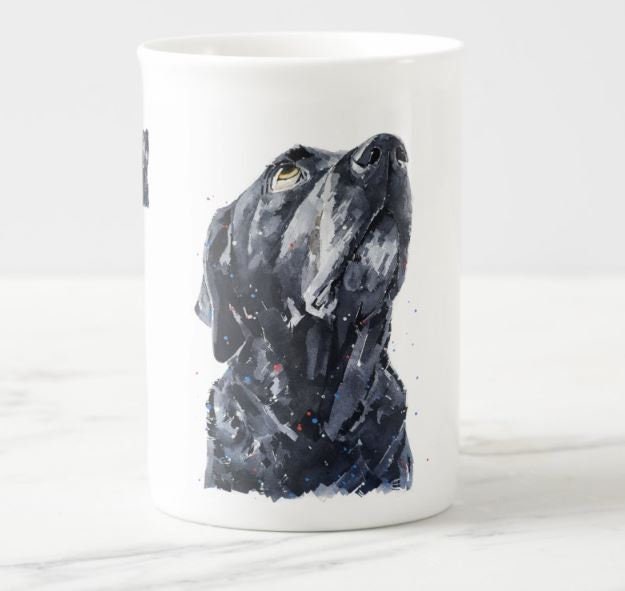 Black Labrador II Windsor Fine Bone China Mug 10oz | Dog Lover Gift | Edswatercolours