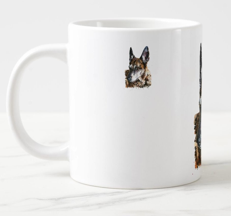 Dutch Shepherd Mug (Assorted) | Fine Bone China 10oz & Ceramic 15oz | Dog Lover Gift | Edswatercolours