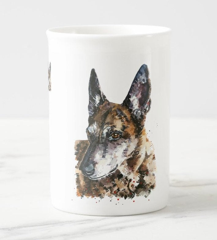 Dutch Shepherd Mug (Assorted) | Fine Bone China 10oz & Ceramic 15oz | Dog Lover Gift | Edswatercolours