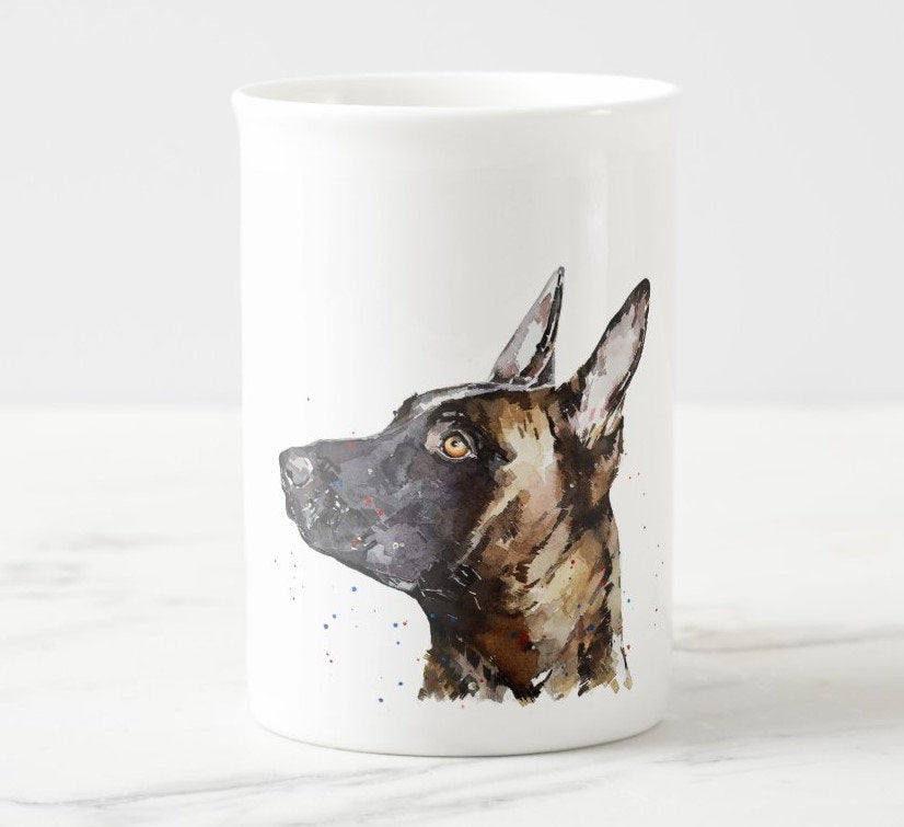 Belgian Malinois II Mug (Assorted) | Fine Bone China 10oz & Ceramic 15oz | Dog Lover Gift | Edswatercolours