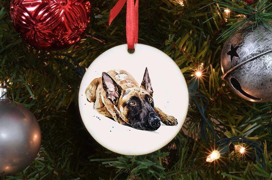 Belgian Malinois Christmas Ornament | Dog Lover Gift | Edswatercolours