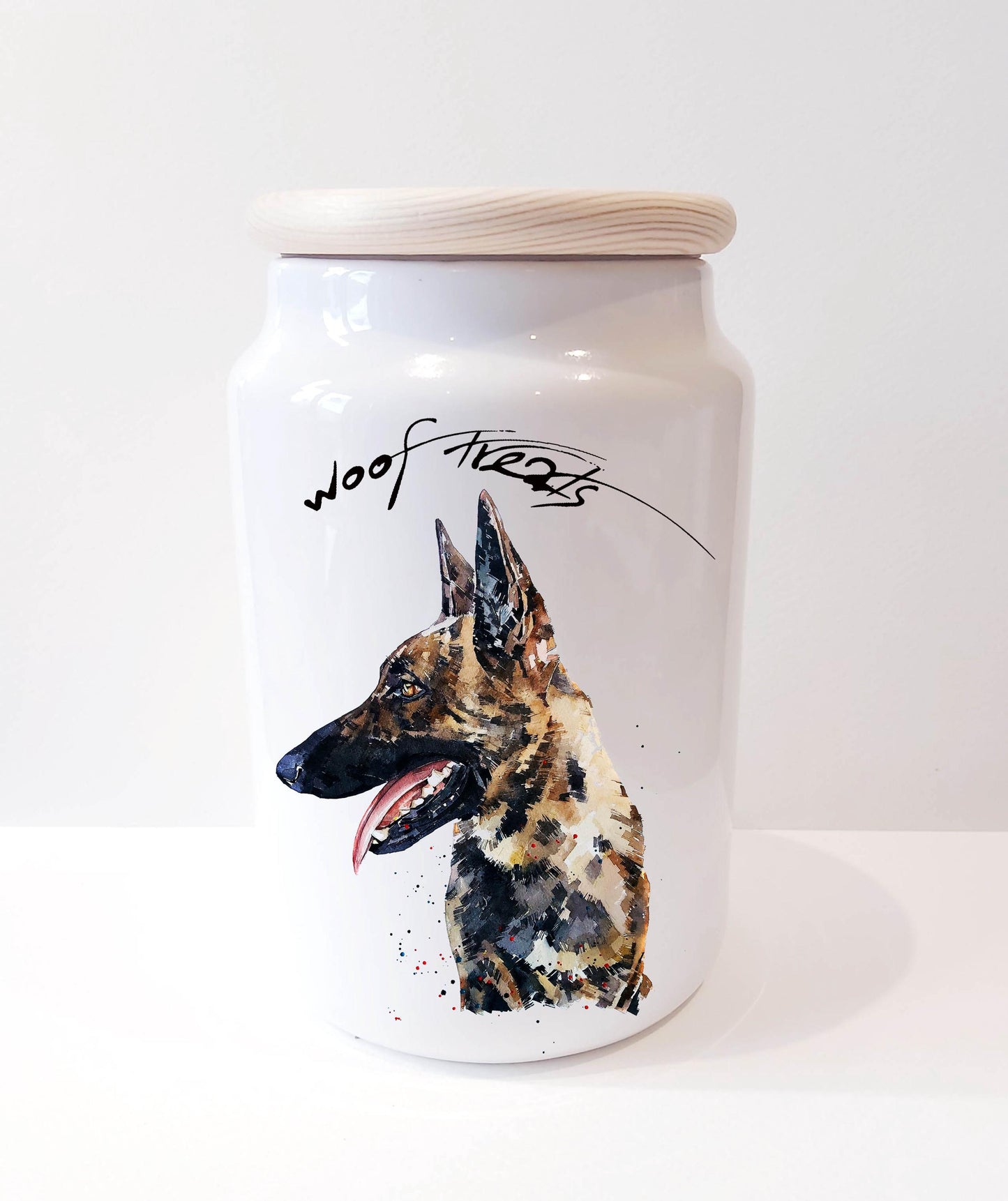 Belgian Malinois Ceramic Treats Jar (Assorted) | Dog Treat Canister | Edswatercolours