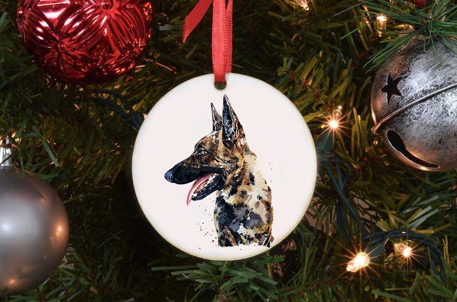 Belgian Malinois Christmas Ornament | Dog Lover Gift | Edswatercolours