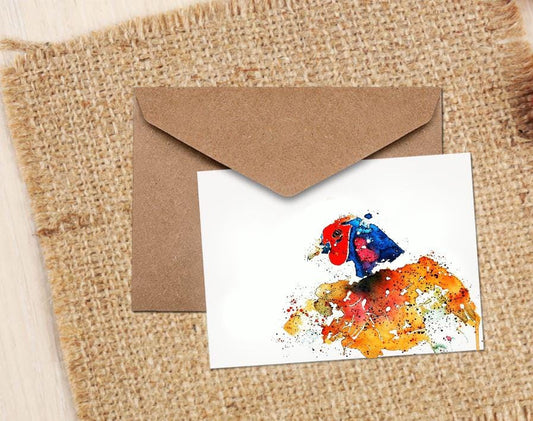 Pheasant Pomp II Greeting Card | Wildlife Gift | Edswatercolours