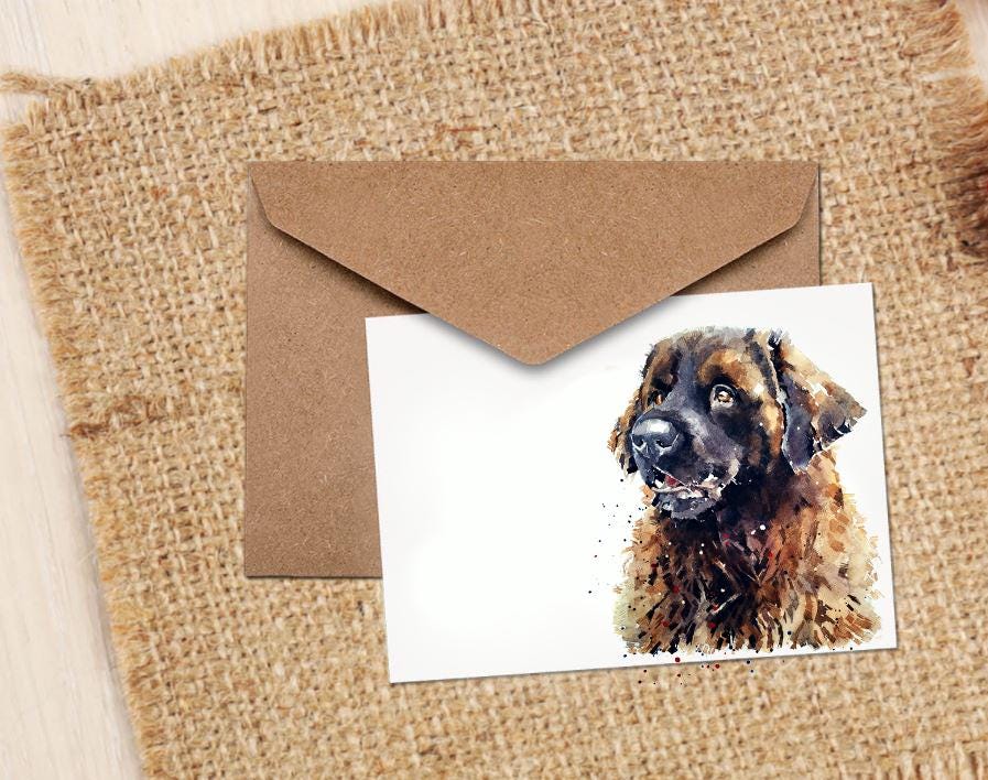 Leonberger Greeting Card | Dog Lover Gift | Edswatercolours